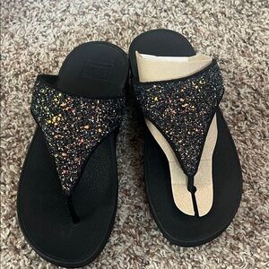 Fitflop Black Multicolor Glitter Sandals